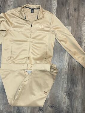 Men’s Leonel Messi Beige Track Jacket & Joggers Set